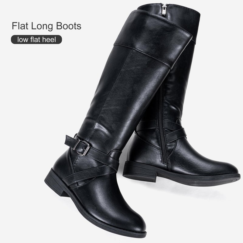 Vepose Women's Black Knee High Boots, Fashion Riding Tall Boot with Zipper, 948 Size 8.5 US - Calf Boots (CJY948 Black 08.5) - Image 5